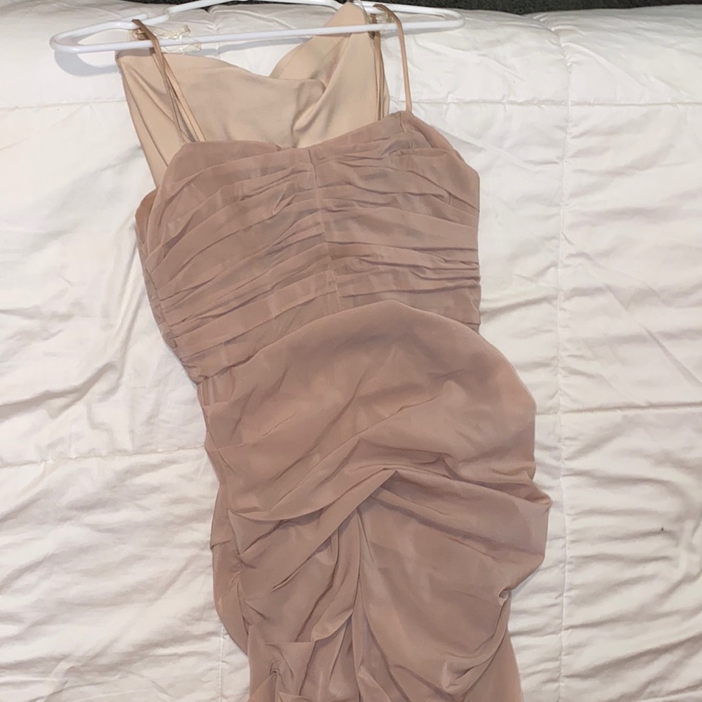 House of cb tan corset rouched body con dress